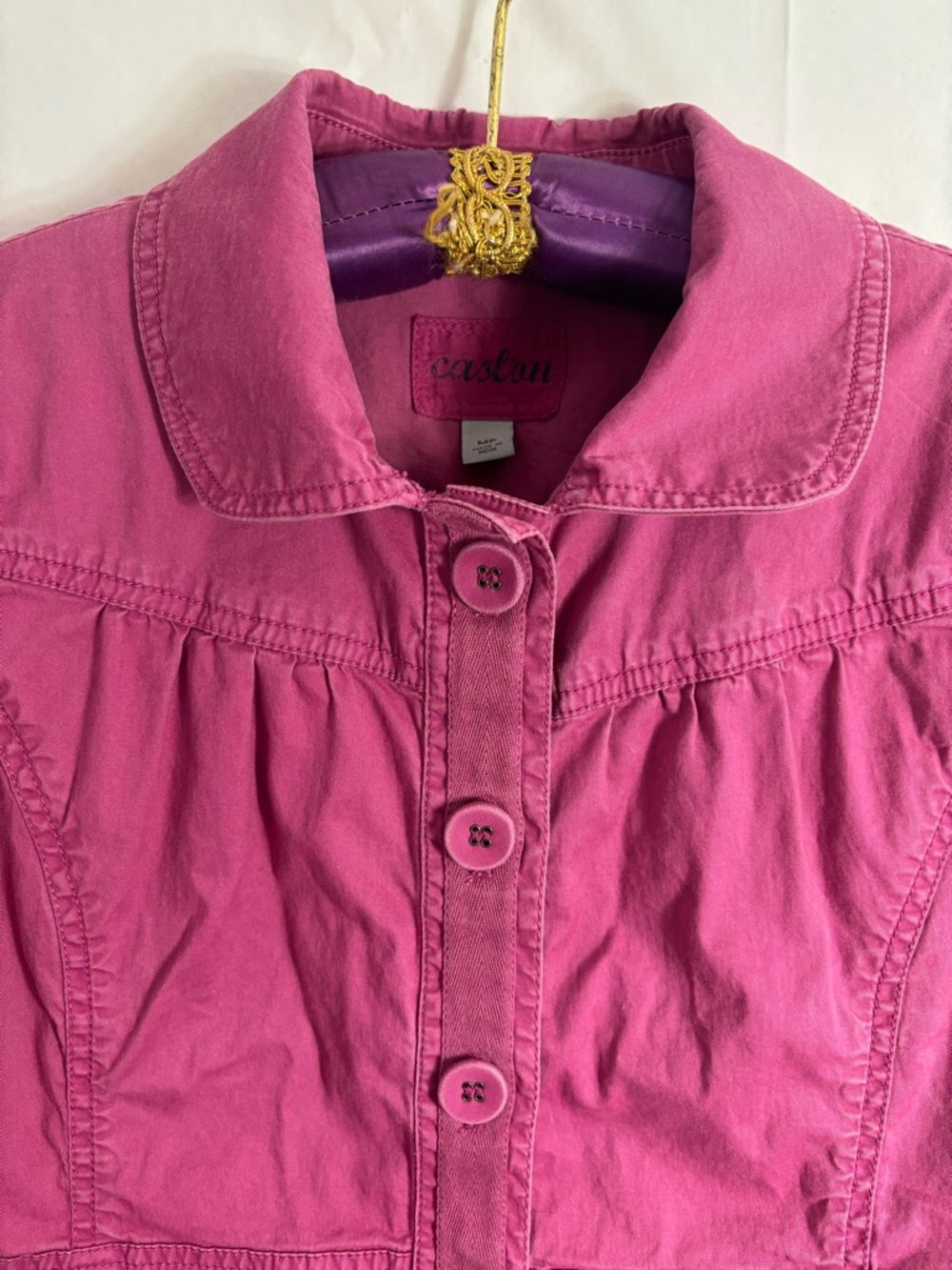 Magenta Pink Babydoll Artsy Indie Sleeze Twee Lightweight Spring Jacket Size M - Picture 5 of 13